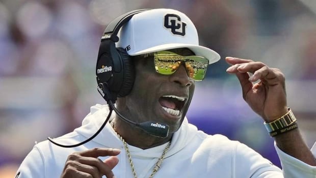 Deion Sanders roaming the sidelines at TCU